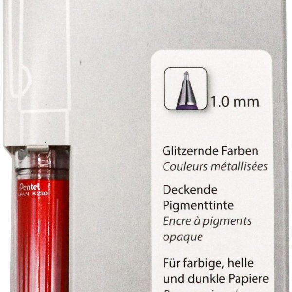 PENTEL Roller Hybrid Gel Grip 1.0mm K230M-4 rot, blau, grün, violett