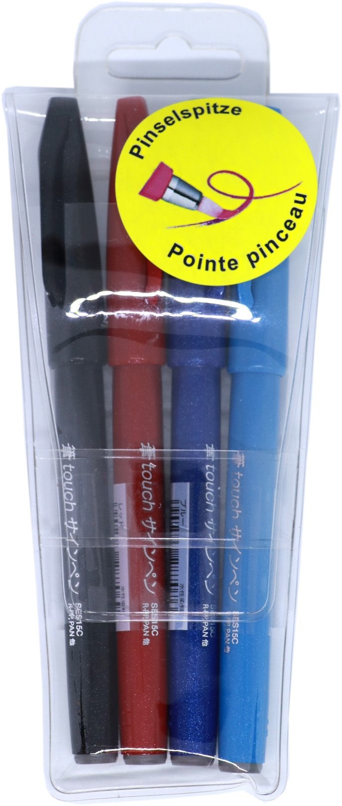PENTEL-SES15C-4-ABCS-7610924030064 PENTEL Brush Sign Pen SES15C-4/ABCS 4 Stück – Bild 1