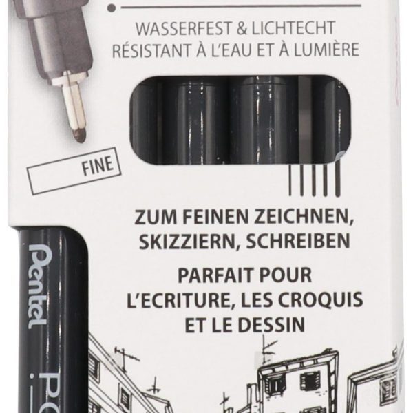 PENTEL Pointliner Pigment Fine YS20P-5F schwarz 5 Stück