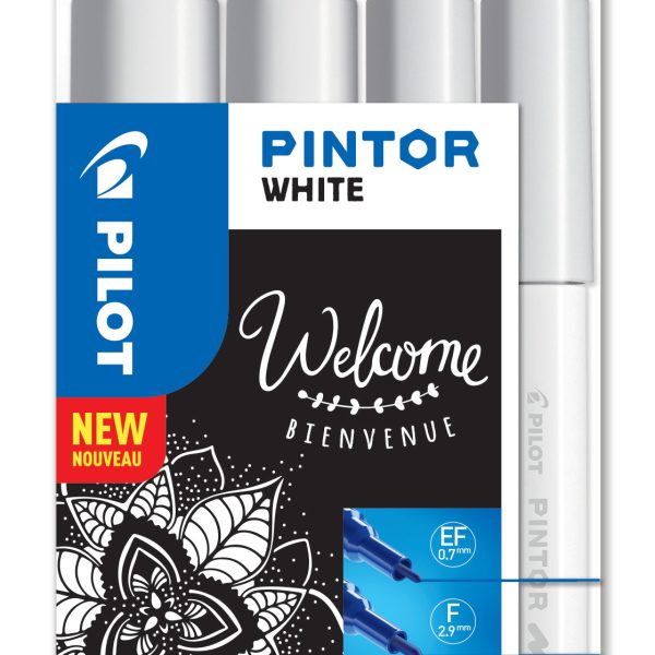 PILOT Marker Set Pintor B/M/F/EF S4/0537465 weiss, 4 Stück