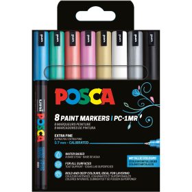POSCA Fineliner 0.7mm PC-1MR 8P SE Metallic 8 Farben