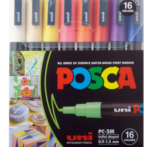 POSCA Marker 09-1.3mm PC-3M 16C 16 Farben ass.