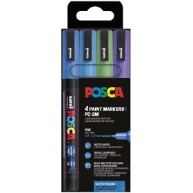 POSCA Marker 0.9-1.3mm PC-3ML 4P SE Cool Sparkling 4 Farben