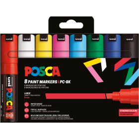POSCA Marker 8mm PC-8K 8P 8 Farben ass.