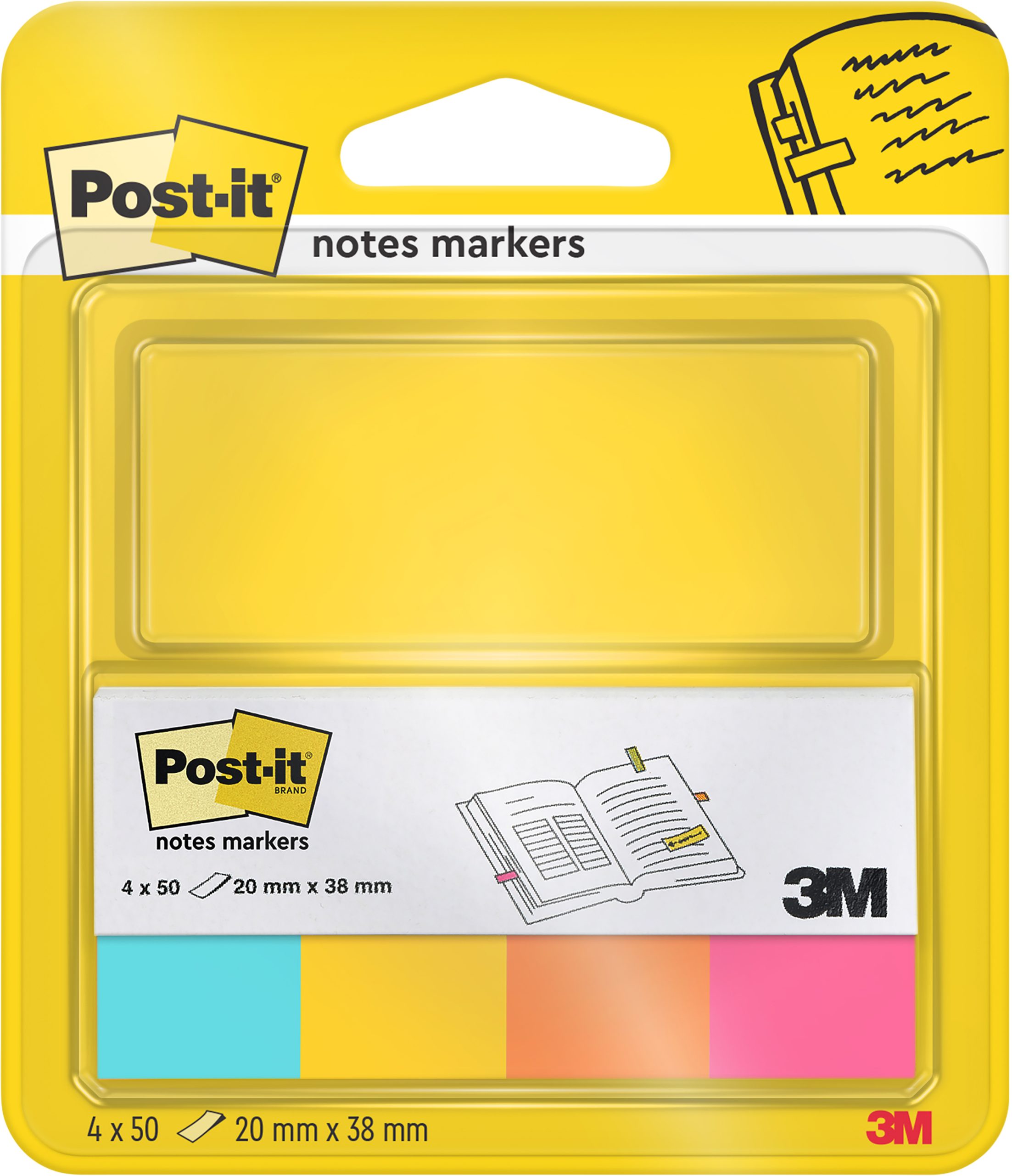 POST-IT-670-4P-3134375393980 POST-IT Page Marker 20x38mm 670-4P Ultrafarben 4x50 Streifen – Hochwertig & günstig bei ShopDeca