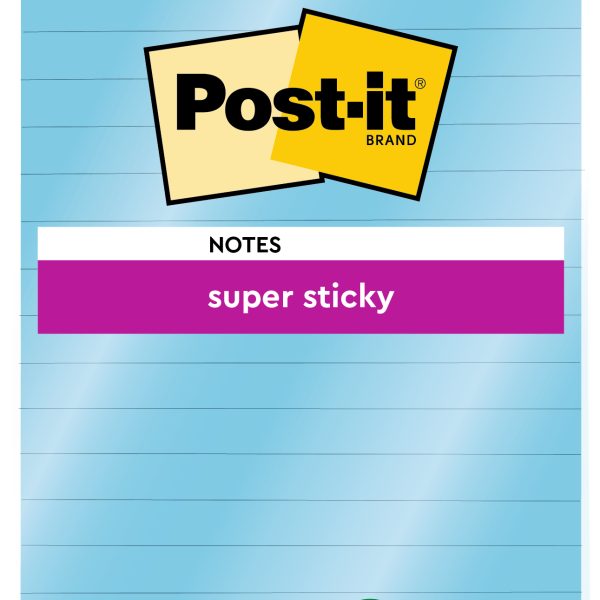 POST-IT Block Super Sticky 102x152mm 6844L-NB hellblau,45 Bl.,liniert,hängb.