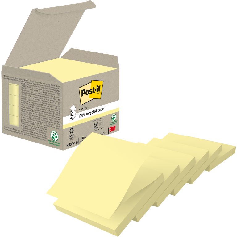 POST-IT Recycling Z-Notes 76x76mm R330-1B pastellgelb 6 Stück