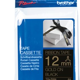 PTOUCH Band schwarz/gold TZE-R334 Tze Geräte 12-36mm