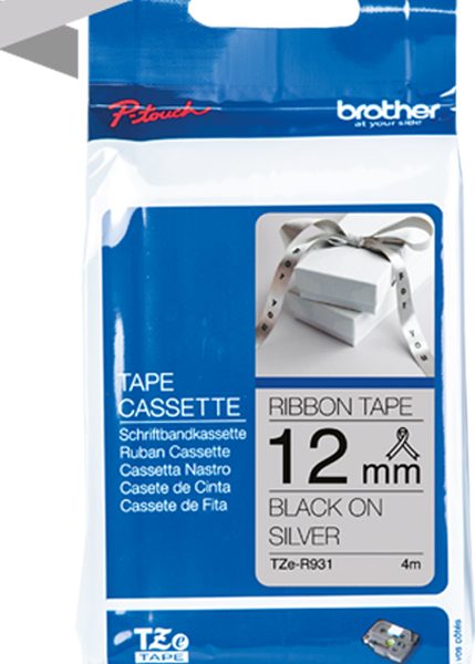 PTOUCH Band silber/schwarz TZE-R931 Tze Geräte 12-36mm