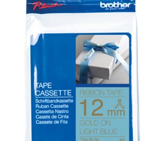 PTOUCH Band hellblau/gold TZE-RL34 Tze Geräte 12-36mm