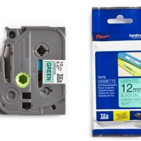 PTOUCH Band, laminiert schwarz/grün TZe-731 PT-1280VP 12 mm