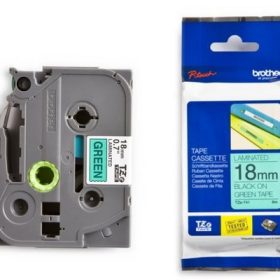 PTOUCH Band, laminiert schwarz/grün TZe-741 PT-2450DX 18 mm