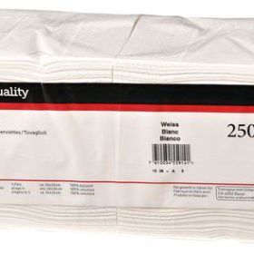 QUALITY Servietten Party 24x24cm 992570 weiss 250 Stück