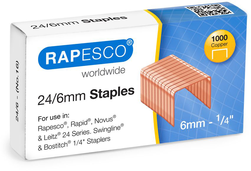 RAPESCO-S24600Z3-5018505025089 RAPESCO Heftklammern 24/6mm S24600Z3 1000 Stück Kupfer – Hochwertig & günstig bei ShopDeca