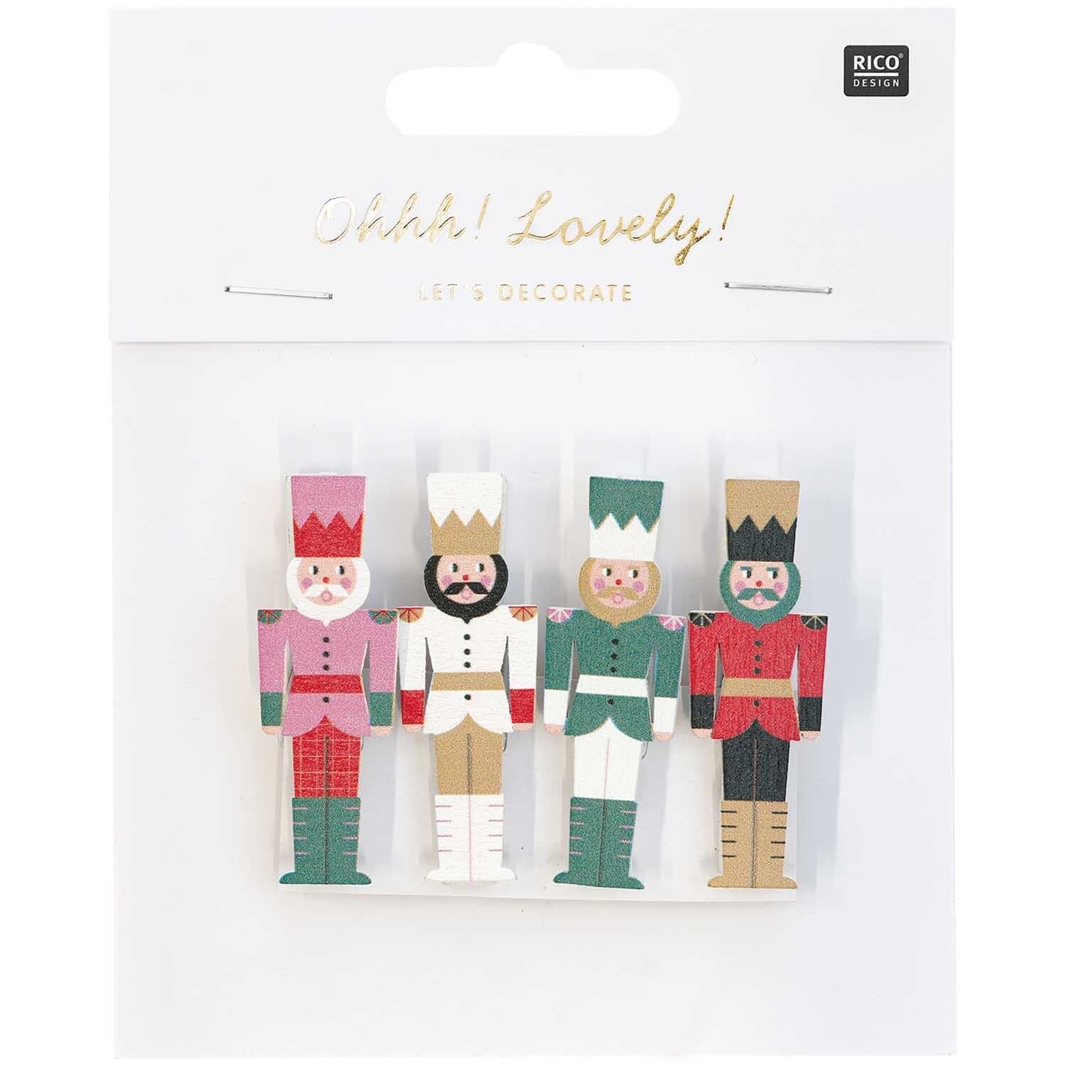 RICO-DESIGN-7040.31.22-4051271476441 RICO DESIGN Deko-Clips Nussknacker 4.8cm 7040.31.22 4 Stück – Hochwertig & günstig bei ShopDeca