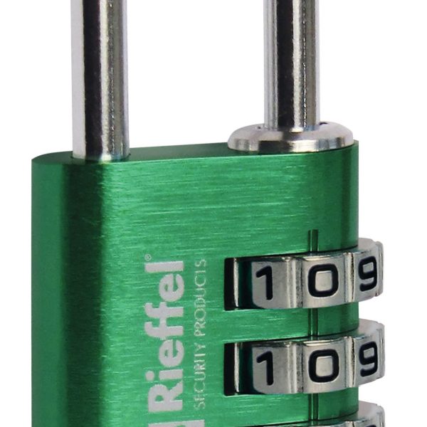 RIEFFEL SWITZERLAND Vorhängeschloss Nr. 22 27,5mm 22/30 GRÜN SB grün, mit Zahlenschloss