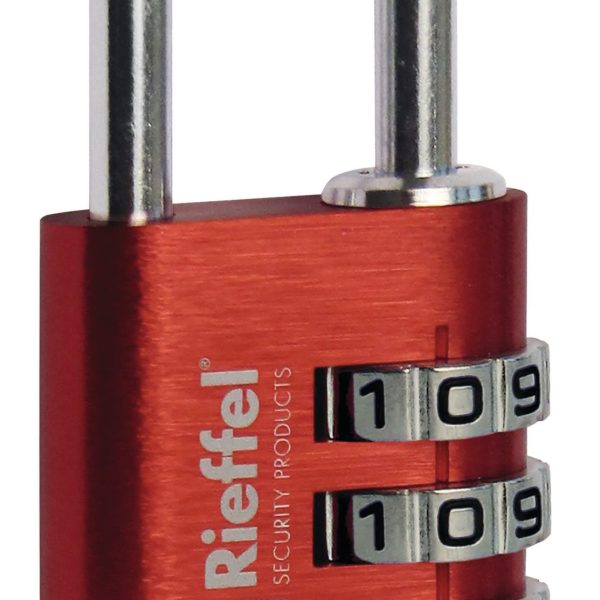 RIEFFEL SWITZERLAND Vorhängeschloss Nr. 22 27,5mm 22/30 ROT SB rot, mit Zahlenschloss