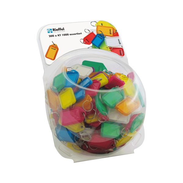 RIEFFEL SWITZERLAND Schlüsseletiketten ass. KT 1000 TUB/200 Display 200 Stück
