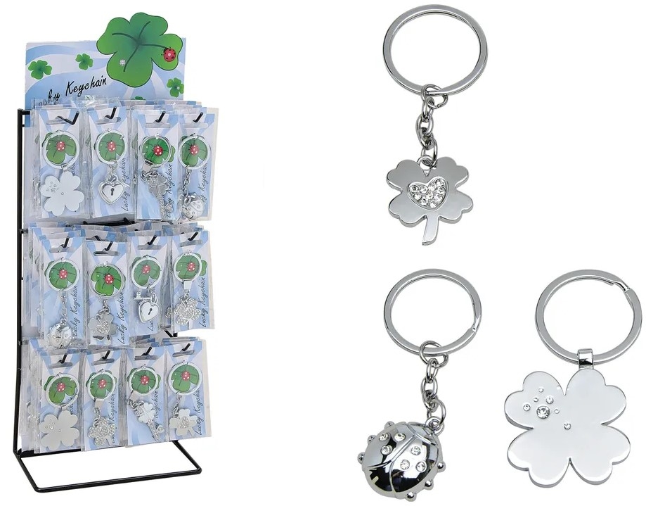 ROOST-10012153-4007698121532 ROOST Schlüsselring Glücksbringer 10012153 metall, ass. 8cm – Hochwertig & günstig bei ShopDeca