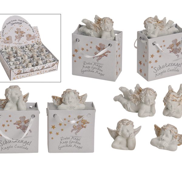 ROOST Schutzengel in Tüte 3x5cm 10024324 weiss/gold, ass.