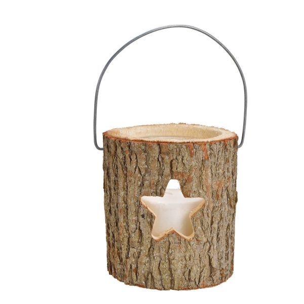 ROOST Holzlaterne 18x20cm 10029001 Herz/Stern, ass. mit Kerze