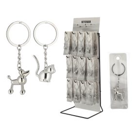 ROOST Schlüsselanhänger Hund, Katze 10031490 Metall, ass. 4x13x2cm