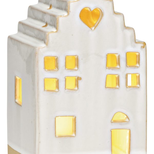 ROOST Windlicht Haus 10x18x9cm 10040031 Keramik, weiss