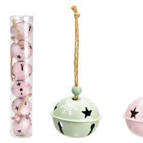 ROOST Weihnachtsanhänger 5x4cm 10040571 Glocke, assortiert 6 Stück