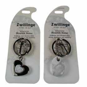 ROOST Schlüsselanhänger Zwilling G263 Howlith natur 2 Motive ass.