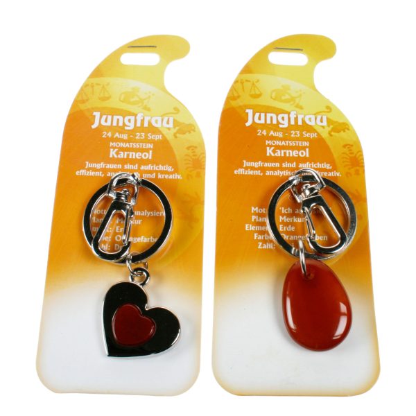 ROOST Schlüsselanhänger Jungfrau G266 Karneol 2 Motive ass.