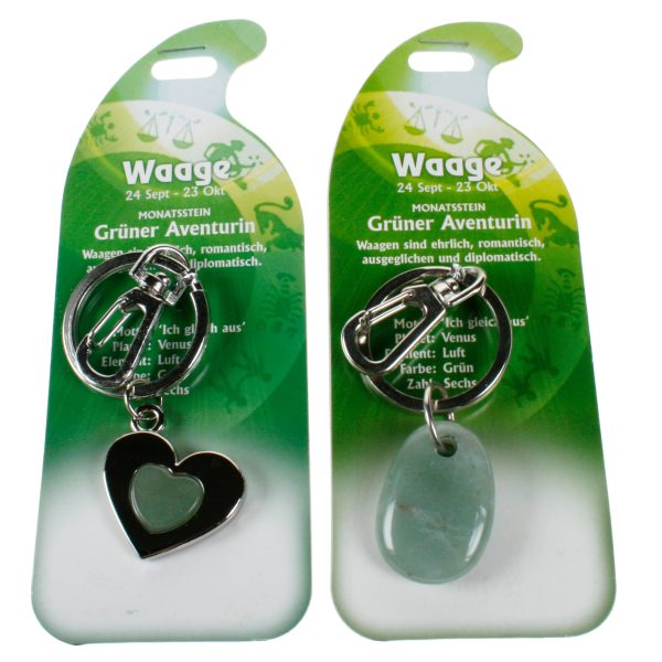 ROOST Schlüsselanhänger Waage G267 Gr. Aventurin 2 Motive ass.