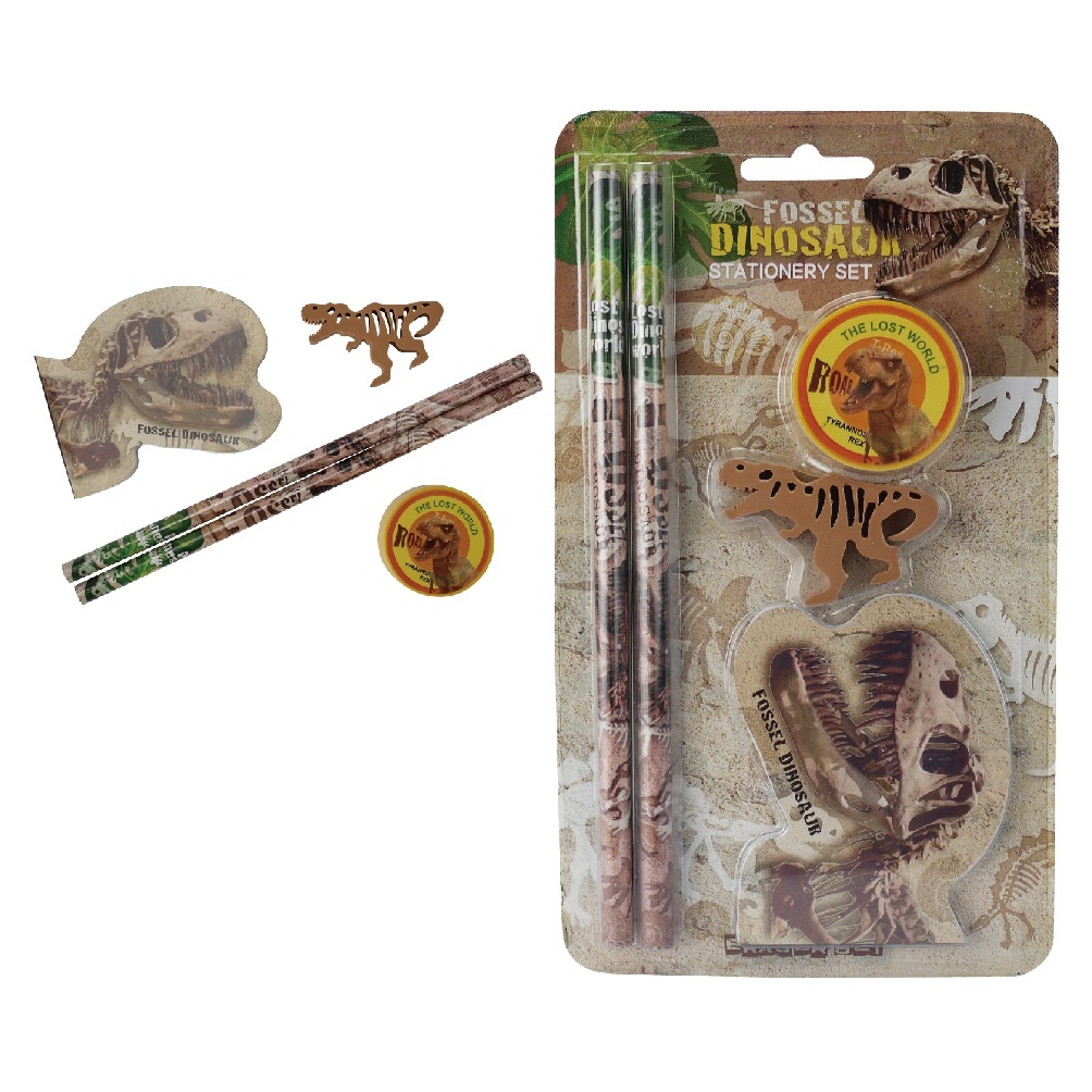 ROOST-HSST-058-7612532060310 ROOST Schreibset Dinosaurier HSST-058 4-teilig, assortiert – Hochwertig & günstig bei ShopDeca