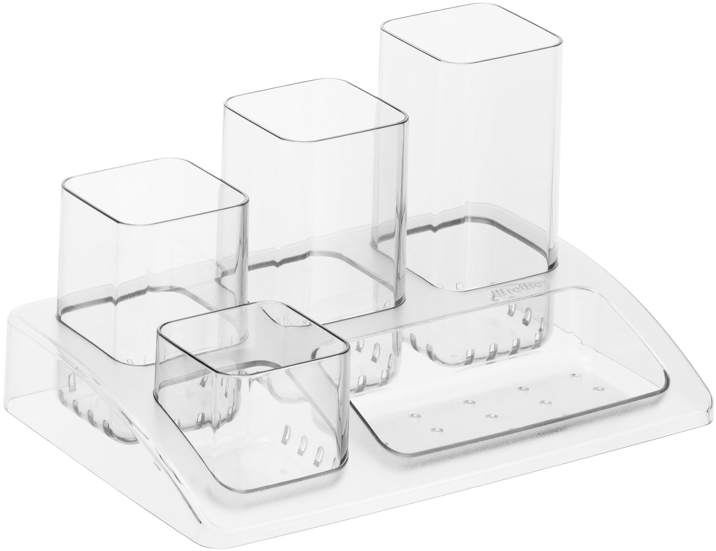 ROTHO-11033-00096-7610859023896 ROTHO Stifteköcher Büroboy PP 11033 00096 5 Fächer 18.5x12.5x10 trans. – Hochwertig & günstig bei ShopDeca