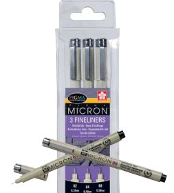 SAKURA Pigma Micron Set POXSDK3 0,3/0,4/0,5mm 3 Stück
