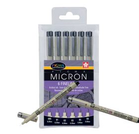 SAKURA Pigma Micron Set POXSDK6 0.2-0.5mm 6 Stück