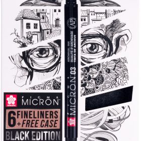 SAKURA Pigma Micron Set 0.05-0.8mm POXSDKB6 mit Stifteetui 6 Stück