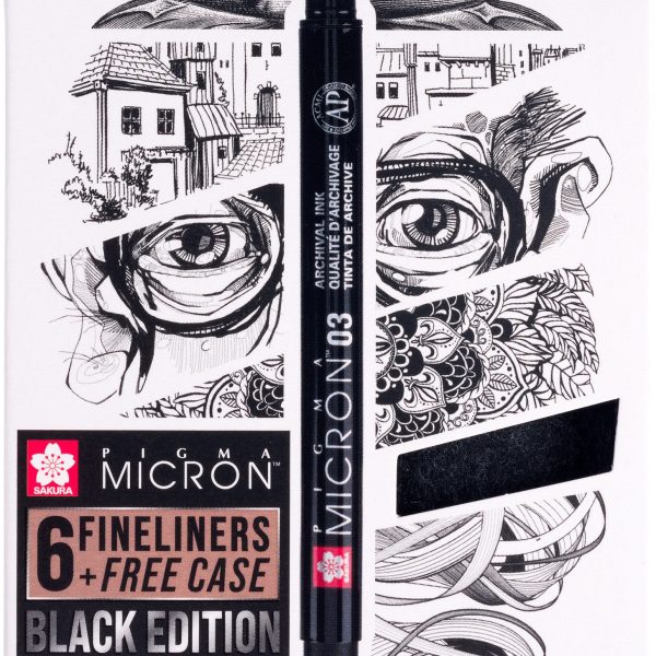 SAKURA Pigma Micron Set 0.05-0.8mm POXSDKB6 mit Stifteetui 6 Stück