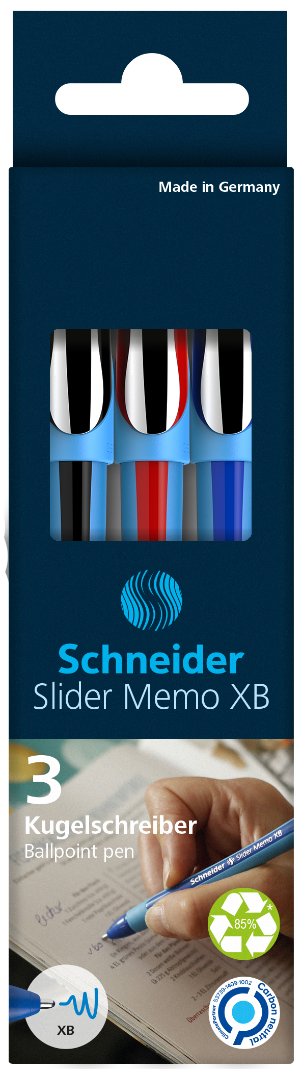 SCHNEIDER-150293-4004675065445 SCHNEIDER Kugelschreiber Slider Memo XB 150293 assortiert, Etui 3 Stück – Hochwertig & günstig bei ShopDeca