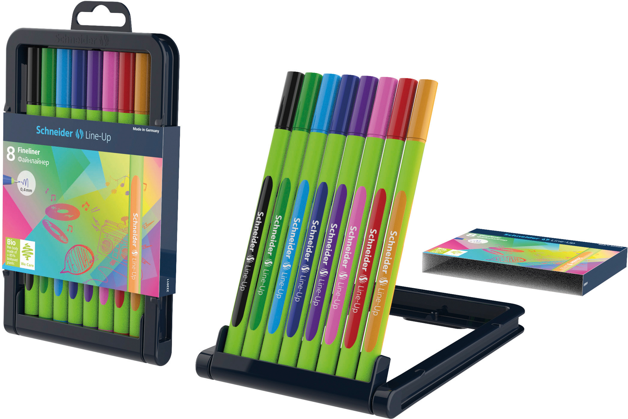 SCHNEIDER-191098-4004675109170 SCHNEIDER Fineliner Line-Up 0.4mm 191098 Etui à 8 Stk. – Hochwertig & günstig bei ShopDeca