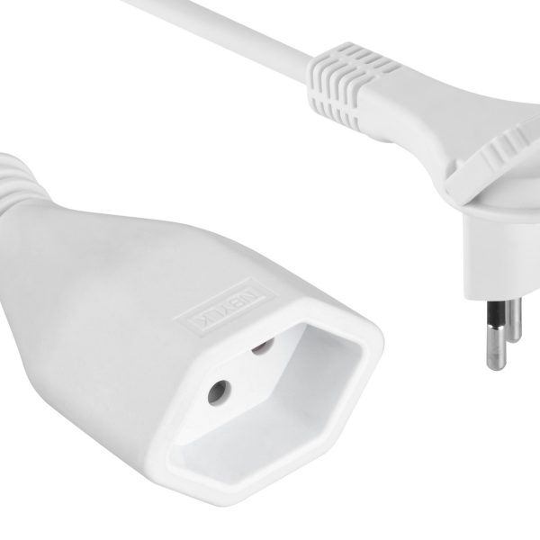 SCHOENENBERGER Verlängerungskabel 1m 82.500.1WS FLAT 3-Polig weiss