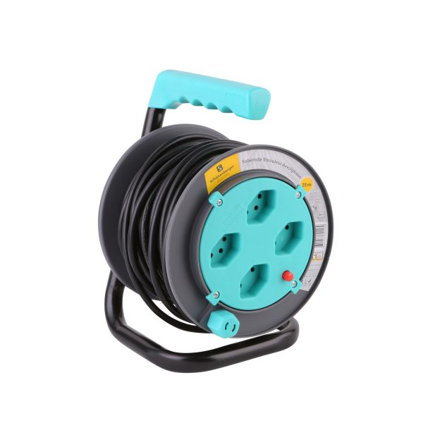 SCHOENENBERGER Kabelrolle 15m 89.100.15TU COLOR türkis/schwarz