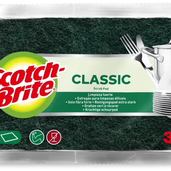 SCOTCH-BRITE Pfannenreiniger Scotch-Brite SBCLSP3 grün, 3 Stück