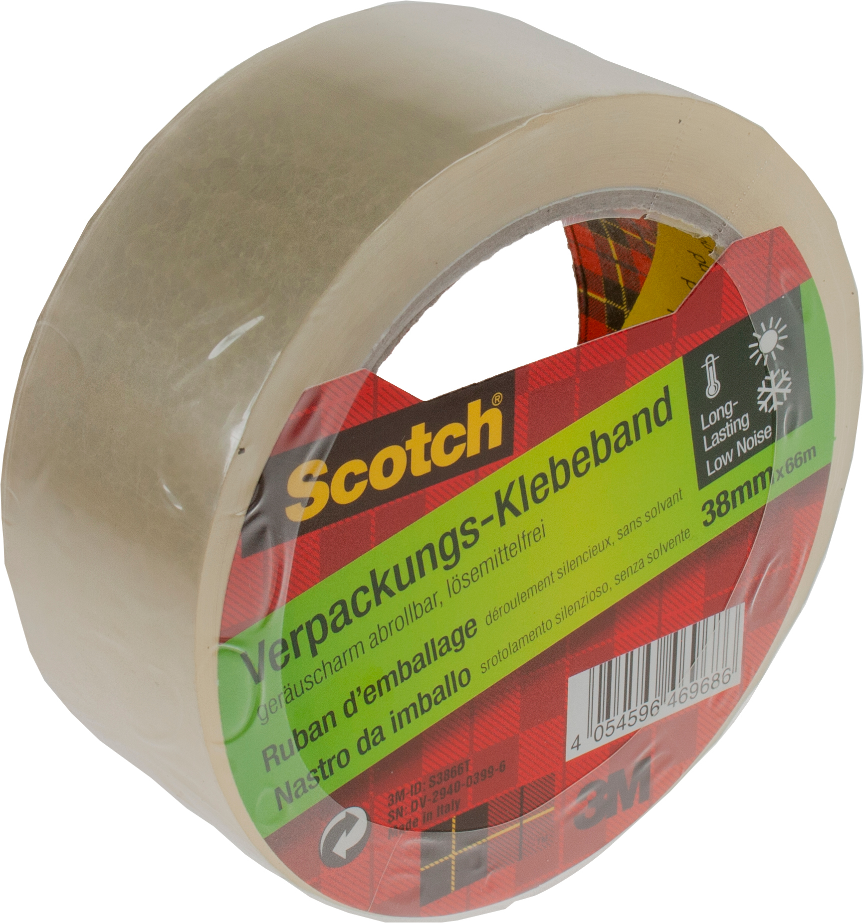 SCOTCH-S3866T-4054596469686 SCOTCH Verpackungs-Klebeband S3866T Transparent 38mm x 66m – Bild 1