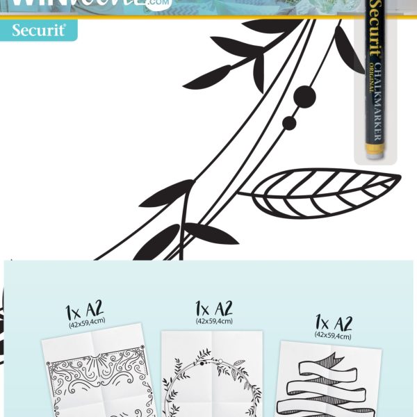 SECURIT Fensterschablone WINDOODLE WD-3A2-SG A2 Signs 3 Stück