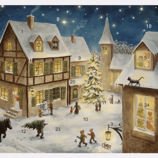 SELLMER Adventskalender 400 40146 Weihnachtsabend im Dorf A6