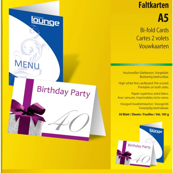 SIGEL Faltkarten A5 DP910 weiss, 185g 50 Stück