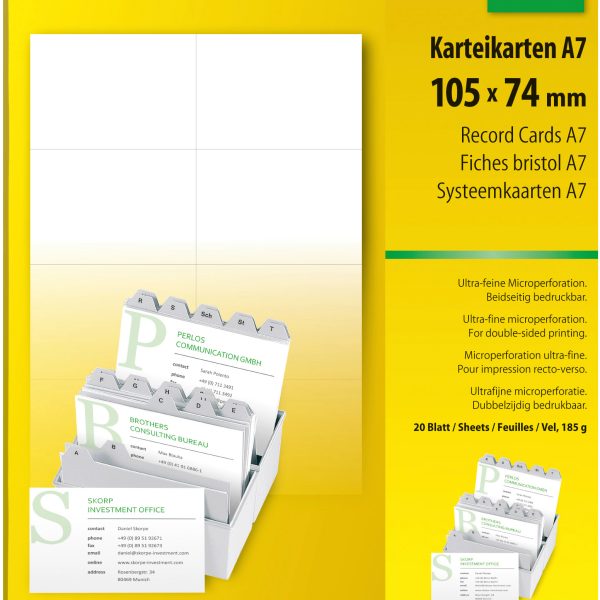 SIGEL Karteikarten blanko A7 LP701 weiss 160 Stück