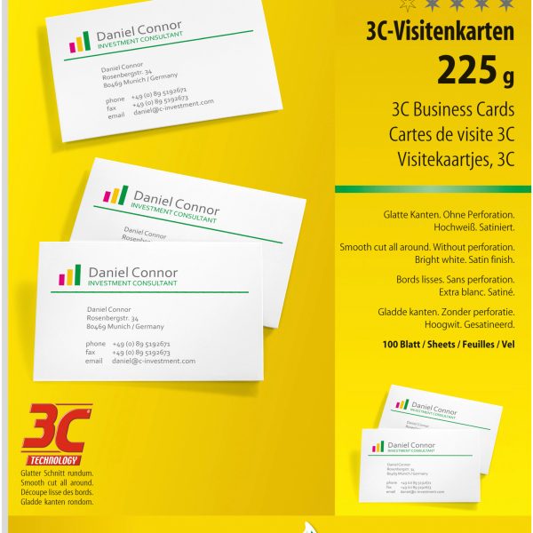 SIGEL Visitenkarten 85x55mm LP797 weiss, 225g 1000 Stück