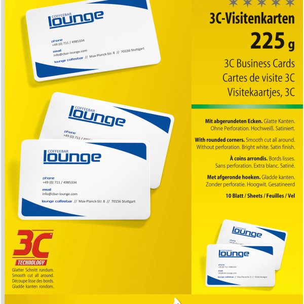 SIGEL Visitenkarten 85x55mm LP798 weiss, 225g 100 Stück