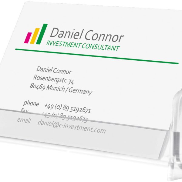 SIGEL Visitenkarten-Aufsteller VA120 transp., für 50 Karten 97x85mm